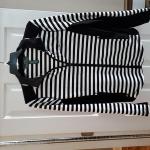 Ralph Lauren, LG, zip up top, black/white